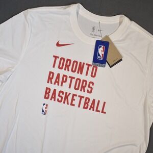 Toronto Raptors Basketball Nike Dri-FIT Short Sleeve White Red Tee X-Large Tall
